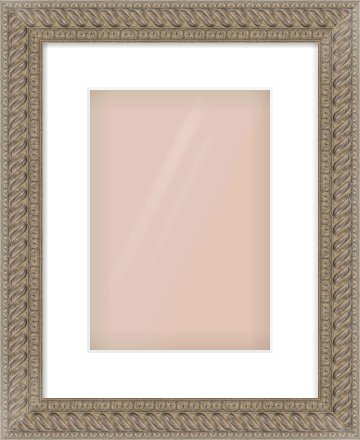Silver Dome Frame for 21 × 30cm artwork, with Smooth White Single Mount