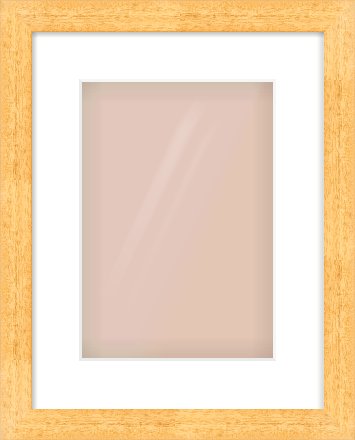 Oak Effect Flat Frame for 21 × 30cm artwork, with Smooth White Single Mount