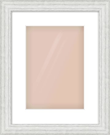 Silver Foil Flat Frame for 21 × 30cm artwork, with Smooth White Single Mount