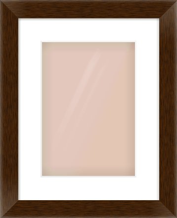 Wenge Flat Frame for 21 × 30cm artwork, with Smooth White Single Mount