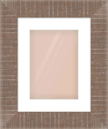 Rough Cut Effect Flat Frame for 21 × 30cm artwork, with Smooth White Single Mount