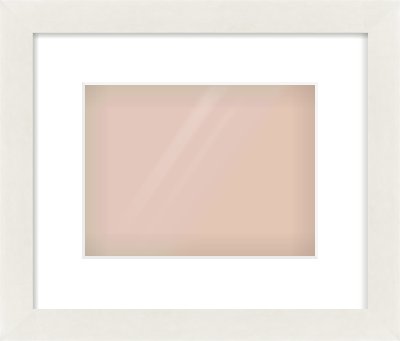White Flat Frame for 24 × 18cm artwork, with Smooth White Single Mount