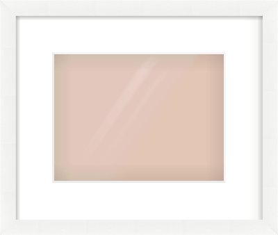 White Wood Grain Flat Frame for 24 × 18cm artwork, with Smooth White Single Mount