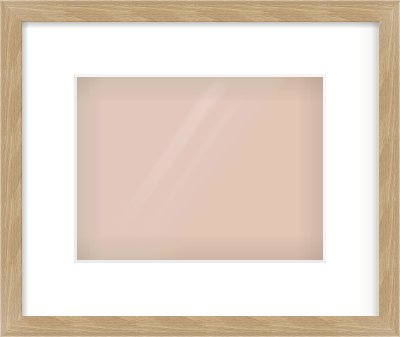 Oak Veneer Flat Frame for 24 × 18cm artwork, with Smooth White Single Mount