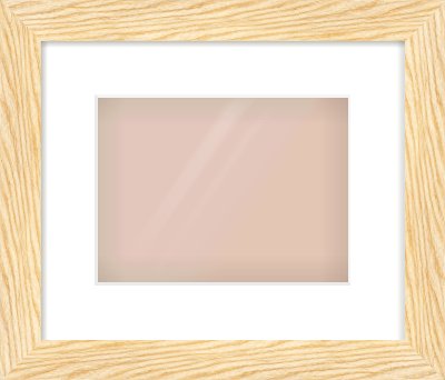 Natural Wood Reverse Frame for 24 × 18cm artwork, with Smooth White Single Mount