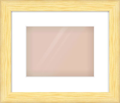 Natural Wood Cushion Frame for 24 × 18cm artwork, with Smooth White Single Mount