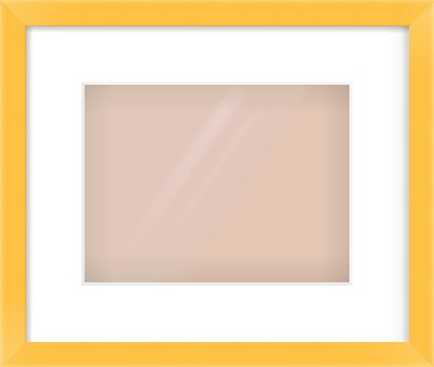 Yellow Paint Flat Frame for 24 × 18cm artwork, with Smooth White Single Mount