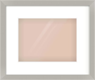 Grey Flat Frame for 24 × 18cm artwork, with Smooth White Single Mount