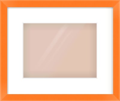 Orange Paint Flat Frame for 24 × 18cm artwork, with Smooth White Single Mount