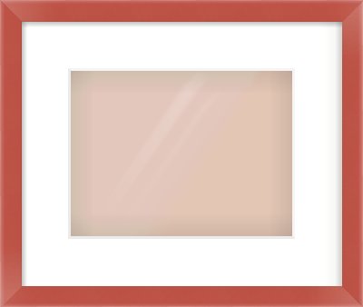 Red Paint Flat Frame for 24 × 18cm artwork, with Smooth White Single Mount