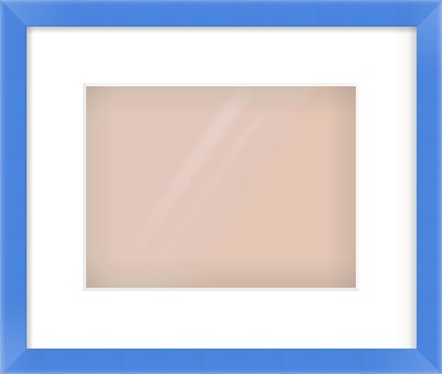 Light Blue Paint Flat Frame for 24 × 18cm artwork, with Smooth White Single Mount