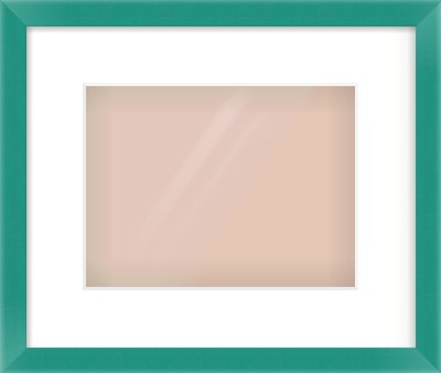 Green Paint Flat Frame for 24 × 18cm artwork, with Smooth White Single Mount
