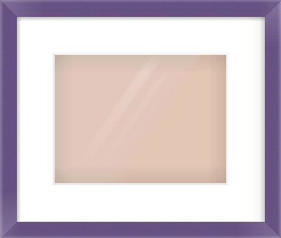 Purple Paint Flat Frame for 24 × 18cm artwork, with Smooth White Single Mount