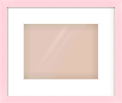 Pink Paint Flat Frame for 24 × 18cm artwork, with Smooth White Single Mount