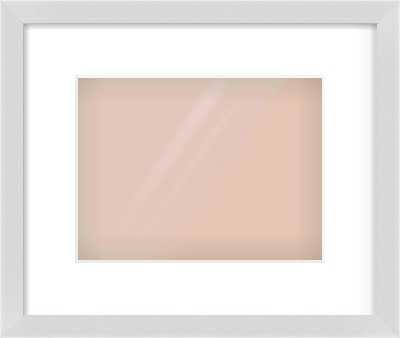 Silver Flat Frame for 24 × 18cm artwork, with Smooth White Single Mount
