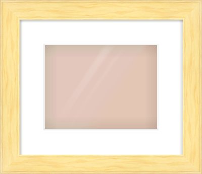 Natural Wood Stepped Flat Frame for 24 × 18cm artwork, with Smooth White Single Mount