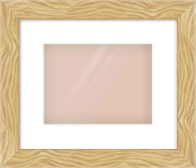 Natural Wood Flat Frame for 24 × 18cm artwork, with Smooth White Single Mount
