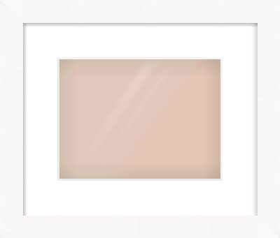 White Flat Frame for 24 × 18cm artwork, with Smooth White Single Mount