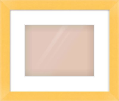 Yellow Paint Flat Frame for 24 × 18cm artwork, with Smooth White Single Mount