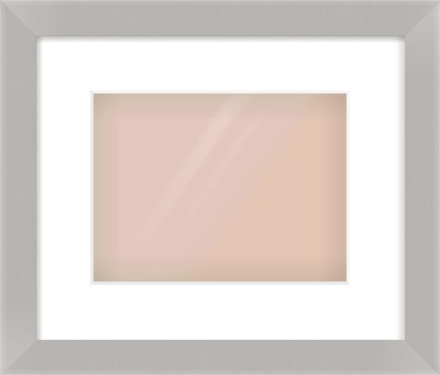 Grey Flat Frame for 24 × 18cm artwork, with Smooth White Single Mount