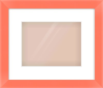 Orange Paint Flat Frame for 24 × 18cm artwork, with Smooth White Single Mount
