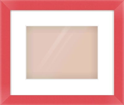 Red Paint Flat Frame for 24 × 18cm artwork, with Smooth White Single Mount