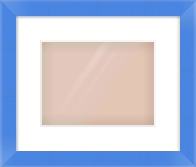 Light Blue Paint Flat Frame for 24 × 18cm artwork, with Smooth White Single Mount