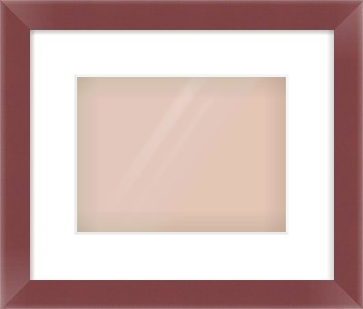 Maroon Paint Flat Frame for 24 × 18cm artwork, with Smooth White Single Mount