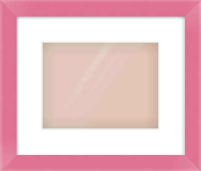 Pink Paint Flat Frame for 24 × 18cm artwork, with Smooth White Single Mount
