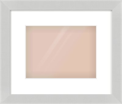 Matte Silver Flat Frame for 24 × 18cm artwork, with Smooth White Single Mount