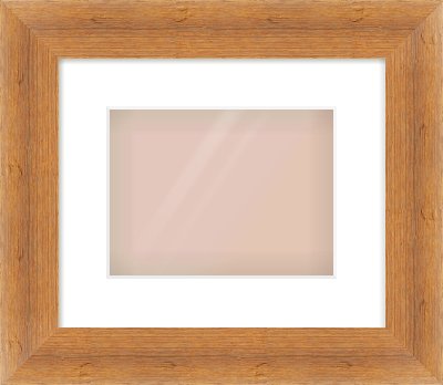 Antique Pine Flat Frame for 24 × 18cm artwork, with Smooth White Single Mount