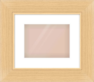 Natural Wood Flat Frame for 24 × 18cm artwork, with Smooth White Single Mount