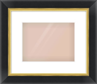 Black/Gold Reverse Frame for 24 × 18cm artwork, with Smooth White Single Mount