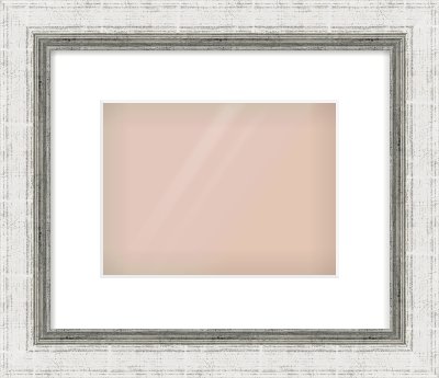 Silver Reverse Frame for 24 × 18cm artwork, with Smooth White Single Mount
