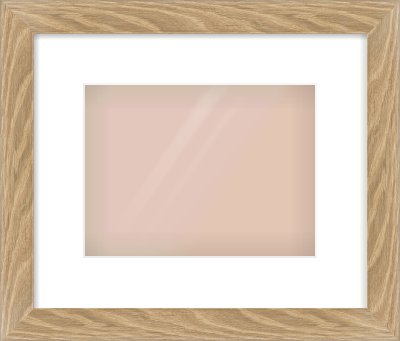 Oak Veneer Flat Frame for 24 × 18cm artwork, with Smooth White Single Mount