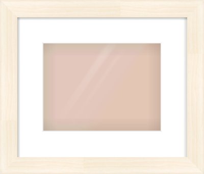 Natural Wood Flat Frame for 24 × 18cm artwork, with Smooth White Single Mount