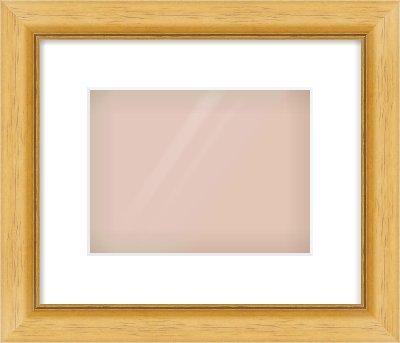 Natural Wood Reverse Frame for 24 × 18cm artwork, with Smooth White Single Mount