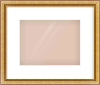 Gold Dome Frame for 24 × 18cm artwork, with Smooth White Single Mount