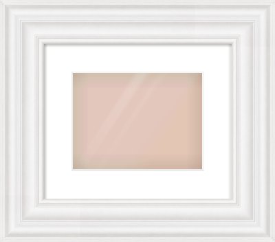 White Spoon Frame for 24 × 18cm artwork, with Smooth White Single Mount