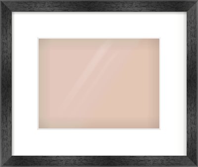 Black Flat Frame for 24 × 18cm artwork, with Smooth White Single Mount