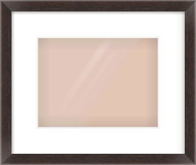 Brown Flat Frame for 24 × 18cm artwork, with Smooth White Single Mount
