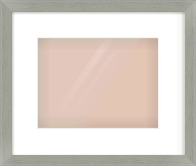 Pale Grey Flat Frame for 24 × 18cm artwork, with Smooth White Single Mount