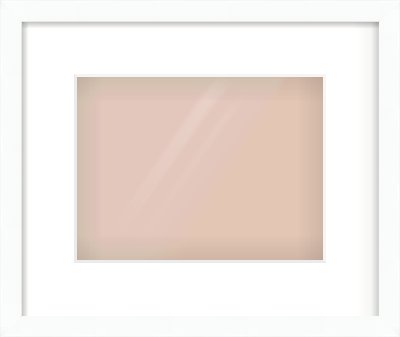 White Flat Frame for 24 × 18cm artwork, with Smooth White Single Mount