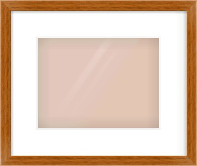 Natural Wood Flat Frame for 24 × 18cm artwork, with Smooth White Single Mount