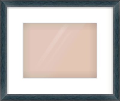 Aqua Blue Stain Cushion Frame for 24 × 18cm artwork, with Smooth White Single Mount