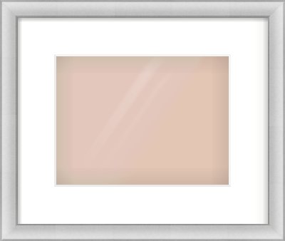 Silver Cushion Frame for 24 × 18cm artwork, with Smooth White Single Mount