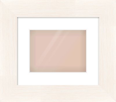 Ivory Driftwood Flat Frame for 24 × 18cm artwork, with Smooth White Single Mount