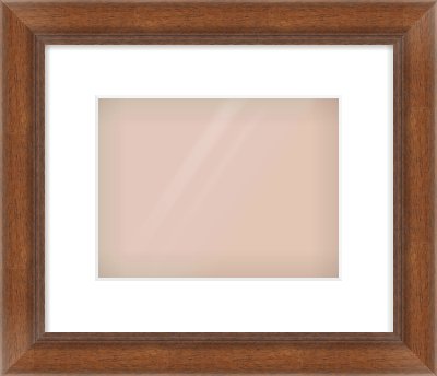 Brown Flat Frame for 24 × 18cm artwork, with Smooth White Single Mount