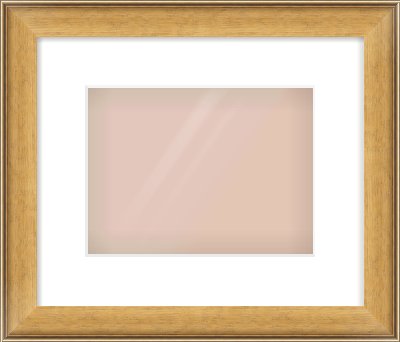 Gold Scoop Frame for 24 × 18cm artwork, with Smooth White Single Mount