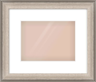 Champagne Silver Scoop Frame for 24 × 18cm artwork, with Smooth White Single Mount